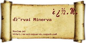 Árvai Minerva névjegykártya